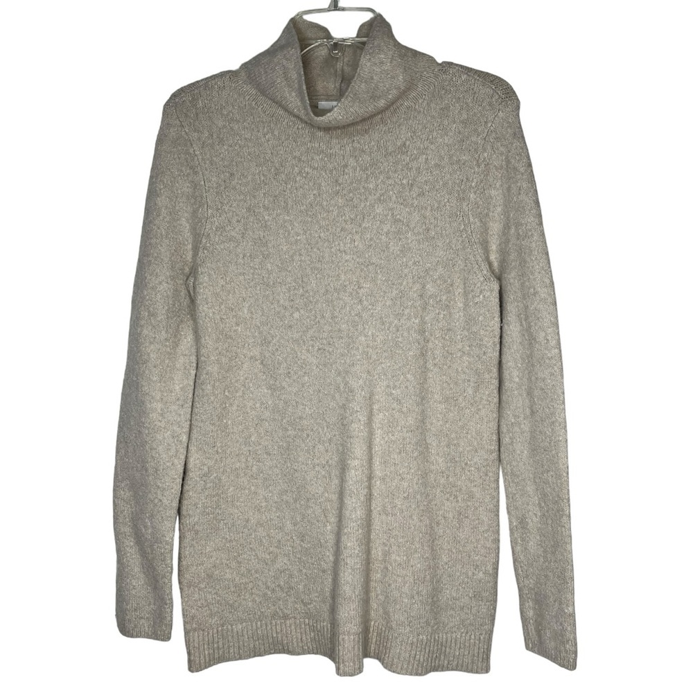 j. jill‎ Oatmeal Mock Turtleneck Tunic Long Sleeve Sweater Woman's Size Small